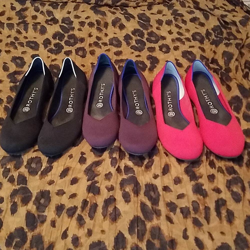 Lot of 3 pairs of Rothy flats